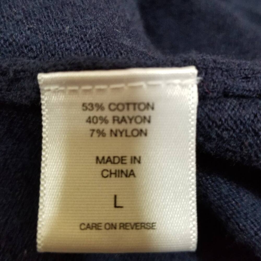 7th Avenue Cardigan Button Front Pocket‎ v-neck Navy Sz Large - Picture 6 of 8